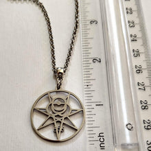 Load image into Gallery viewer, Aleister Crowley 666 Magic Magick Sigil Necklace Necklace on Silver Rolo Chain