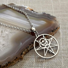 Load image into Gallery viewer, Aleister Crowley 666 Magic Magick Sigil Necklace Necklace on Silver Rolo Chain