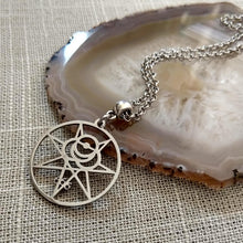 Load image into Gallery viewer, Aleister Crowley 666 Magic Magick Sigil Necklace Necklace on Silver Rolo Chain