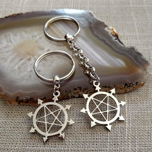 Load image into Gallery viewer, Inverted Pentagram Keychain, Backpack or Purse Charm, Zipper Pull