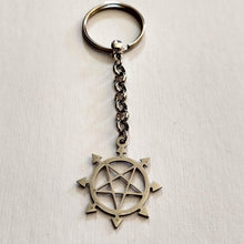 Load image into Gallery viewer, Inverted Pentagram Keychain, Backpack or Purse Charm, Zipper Pull