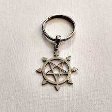 Load image into Gallery viewer, Inverted Pentagram Keychain, Backpack or Purse Charm, Zipper Pull
