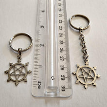 Load image into Gallery viewer, Inverted Pentagram Keychain, Backpack or Purse Charm, Zipper Pull