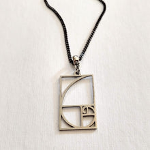 Load image into Gallery viewer, Fibonacci Sequence Necklace, Stainless Steel Machine Cut Charm