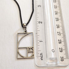 Load image into Gallery viewer, Fibonacci Sequence Necklace, Stainless Steel Machine Cut Charm