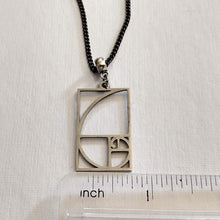 Load image into Gallery viewer, Fibonacci Sequence Necklace, Stainless Steel Machine Cut Charm