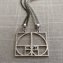 Load image into Gallery viewer, Fibonacci Sequence Necklace, Stainless Steel Machine Cut Charm