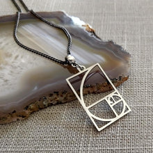 Load image into Gallery viewer, Fibonacci Sequence Necklace, Stainless Steel Machine Cut Charm