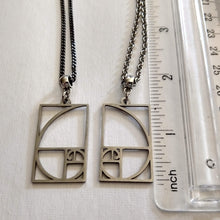 Load image into Gallery viewer, Fibonacci Sequence Necklace, Stainless Steel Machine Cut Charm