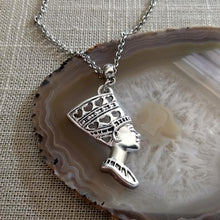 Load image into Gallery viewer, Queen Nefertiti Necklace on Silver Rolo Chain