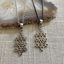 Load image into Gallery viewer, Kabbalah Jewish Mysticism Necklace on Silver Rolo Chain