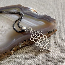 Load image into Gallery viewer, Kabbalah Jewish Mysticism Necklace on Gunmetal Curb Chain