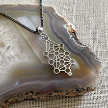 Load image into Gallery viewer, Kabbalah Jewish Mysticism Necklace on Gunmetal Curb Chain