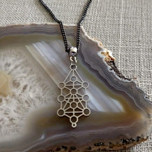 Load image into Gallery viewer, Kabbalah Jewish Mysticism Necklace on Gunmetal Curb Chain