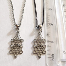 Load image into Gallery viewer, Kabbalah Jewish Mysticism Necklace on Gunmetal Curb Chain