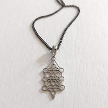 Load image into Gallery viewer, Kabbalah Jewish Mysticism Necklace on Gunmetal Curb Chain