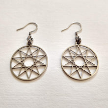 Load image into Gallery viewer, Decagram Earrings, 10 Pointed Star Dangle Drop Earrings