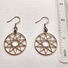 Load image into Gallery viewer, Decagram Earrings, 10 Pointed Star Dangle Drop Earrings
