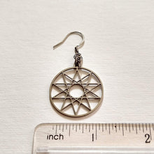 Load image into Gallery viewer, Decagram Earrings, 10 Pointed Star Dangle Drop Earrings