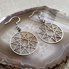 Load image into Gallery viewer, Decagram Earrings, 10 Pointed Star Dangle Drop Earrings