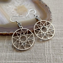 Load image into Gallery viewer, Decagram Earrings, 10 Pointed Star Dangle Drop Earrings