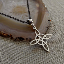 Load image into Gallery viewer, Witches Knot Necklace, Gunmetal Curb Chain, Witchcraft Jewelry
