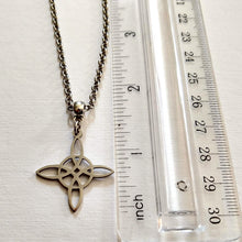 Load image into Gallery viewer, Witches Knot Necklace, Silver Rolo Chain, Witchcraft Jewelry