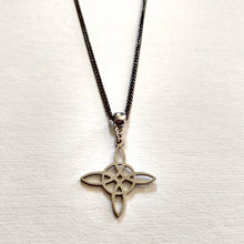 Load image into Gallery viewer, Witches Knot Necklace, Gunmetal Curb Chain, Witchcraft Jewelry