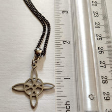 Load image into Gallery viewer, Witches Knot Necklace, Gunmetal Curb Chain, Witchcraft Jewelry