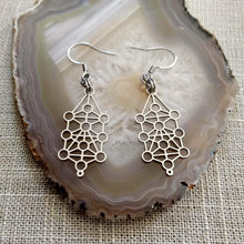 Load image into Gallery viewer, Kabbalah Earrings, Silver Jewish Dangle Drop Earrings