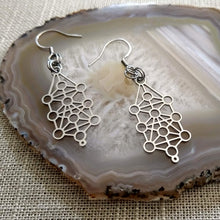 Load image into Gallery viewer, Kabbalah Earrings, Silver Jewish Dangle Drop Earrings