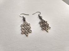 Load image into Gallery viewer, Kabbalah Earrings, Silver Jewish Dangle Drop Earrings