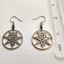 Load image into Gallery viewer, Aleister Crowley Earrings, 666 Magick Dangle Drop Earrings, Occult Occultist Jewelry
