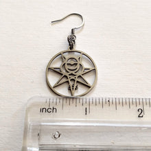 Load image into Gallery viewer, Aleister Crowley Earrings, 666 Magick Dangle Drop Earrings, Occult Occultist Jewelry