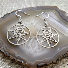 Load image into Gallery viewer, Aleister Crowley Earrings, 666 Magick Dangle Drop Earrings, Occult Occultist Jewelry