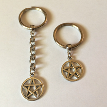 Load image into Gallery viewer, Pentagram Keychain, Wicca Wiccan Backpack or Purse Charm, Zipper Pull