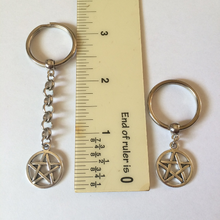 Load image into Gallery viewer, Pentagram Keychain, Wicca Wiccan Backpack or Purse Charm, Zipper Pull