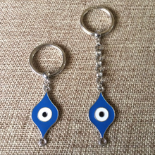 Load image into Gallery viewer, Blue Evil Eye Keychain Key Ring or Zipper Pull