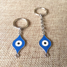 Load image into Gallery viewer, Blue Evil Eye Keychain Key Ring or Zipper Pull