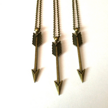 Load image into Gallery viewer, Arrow Necklace on Bronze Rolo Chain, Mens Jewelry