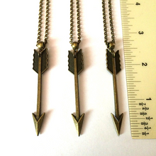 Load image into Gallery viewer, Arrow Necklace on Bronze Rolo Chain, Mens Jewelry