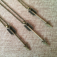 Load image into Gallery viewer, Arrow Necklace on Bronze Rolo Chain, Mens Jewelry