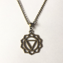 Load image into Gallery viewer, Solar Plexus Chakra Necklace on Bronze Rolo Chain, Yoga Jewelry