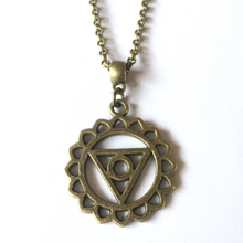 Load image into Gallery viewer, Solar Plexus Chakra Necklace on Bronze Rolo Chain, Yoga Jewelry