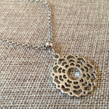 Load image into Gallery viewer, Crown Chakra Necklace on Silver Rolo Chain, Yoga Jewelry
