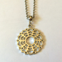 Load image into Gallery viewer, Crown Chakra Necklace on Silver Rolo Chain, Yoga Jewelry