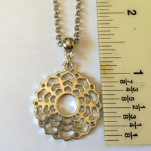 Load image into Gallery viewer, Crown Chakra Necklace on Silver Rolo Chain, Yoga Jewelry