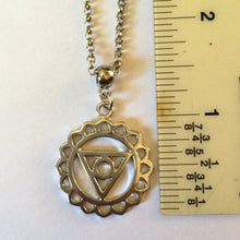 Load image into Gallery viewer, Throat Chakra Necklace on Rolo Chain, Yoga Jewelry