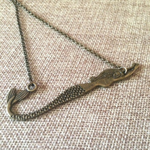 Load image into Gallery viewer, Bronze Mermaid Necklace on Rolo Chain
