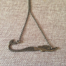 Load image into Gallery viewer, Bronze Mermaid Necklace on Rolo Chain